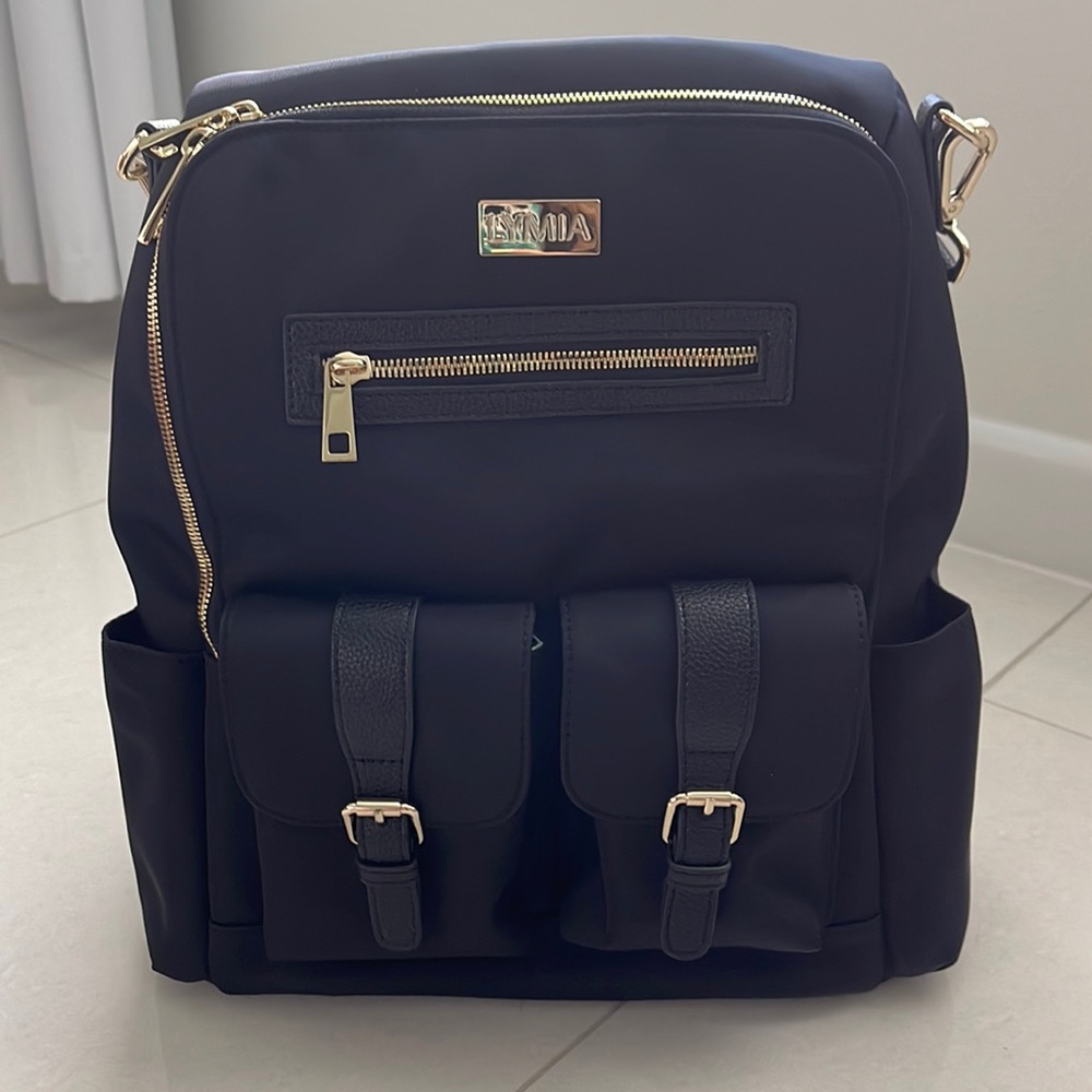 LYMIA BLACK NYLON SOPHIE BACKPACK TOTE